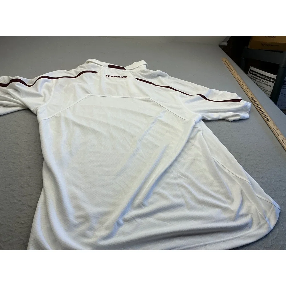 Nike Vintage Minnesota Golden Gophers Polo Shirt White Maroon XL Athletic 20709X